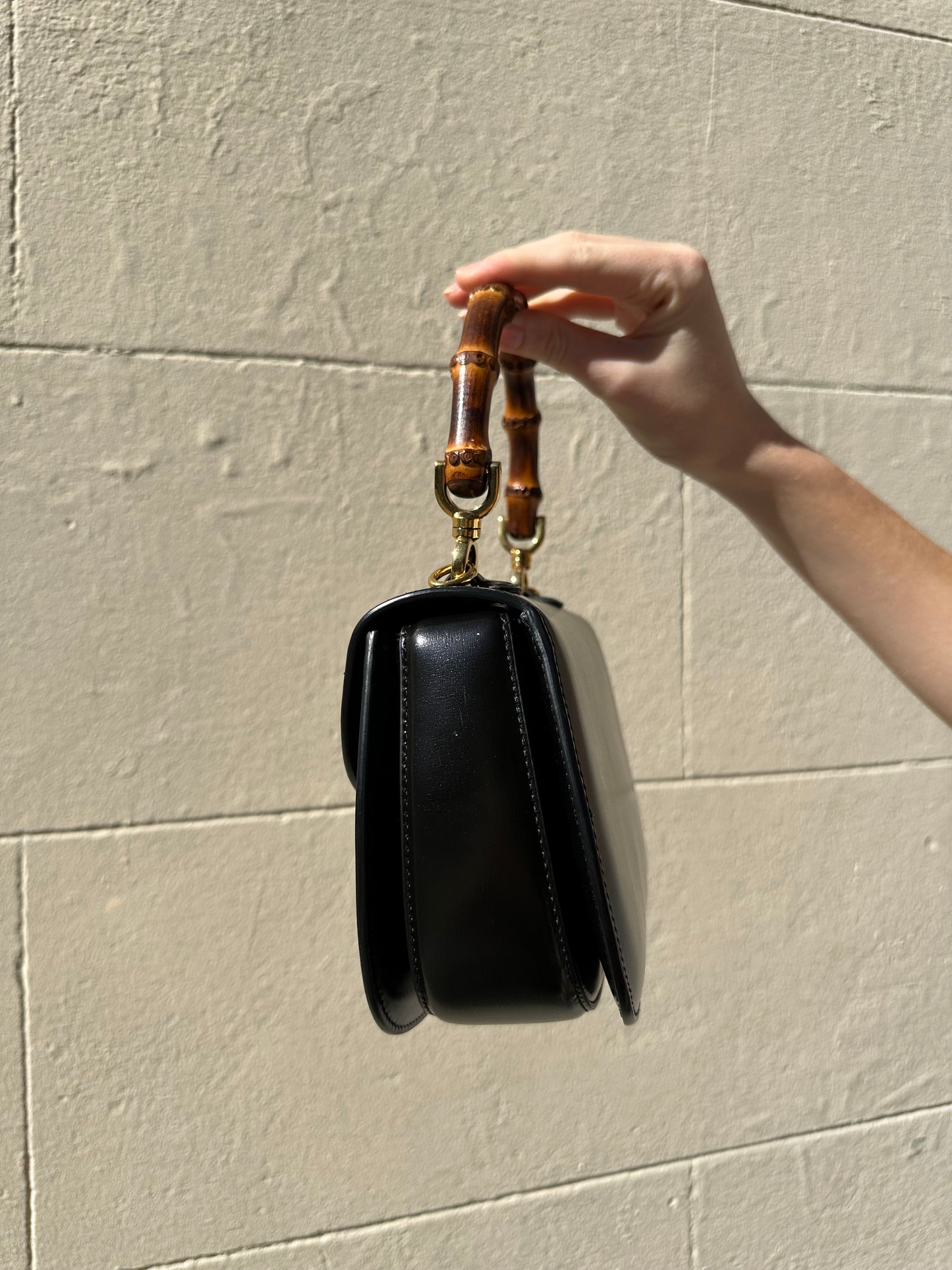 Gucci Black Bamboo Small Bag