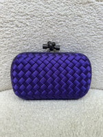 Bottega Veneta Knot Clutch in Purple Satin