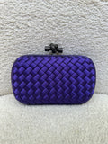 Bottega Veneta Knot Clutch in Purple Satin