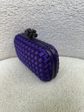 Bottega Veneta Knot Clutch in Purple Satin