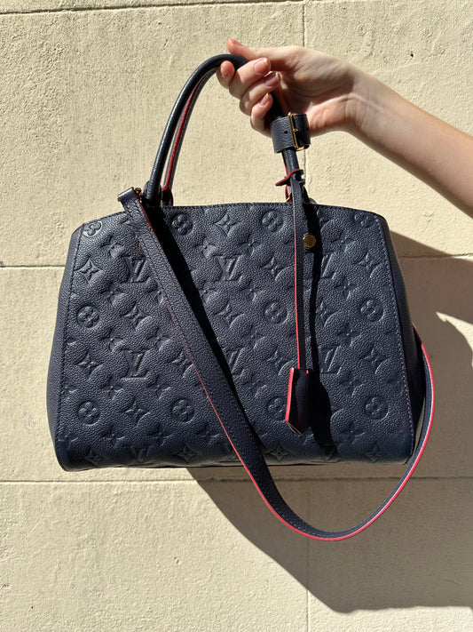 Louis Vuitton Montaigne BB Empreinte Navy Bag