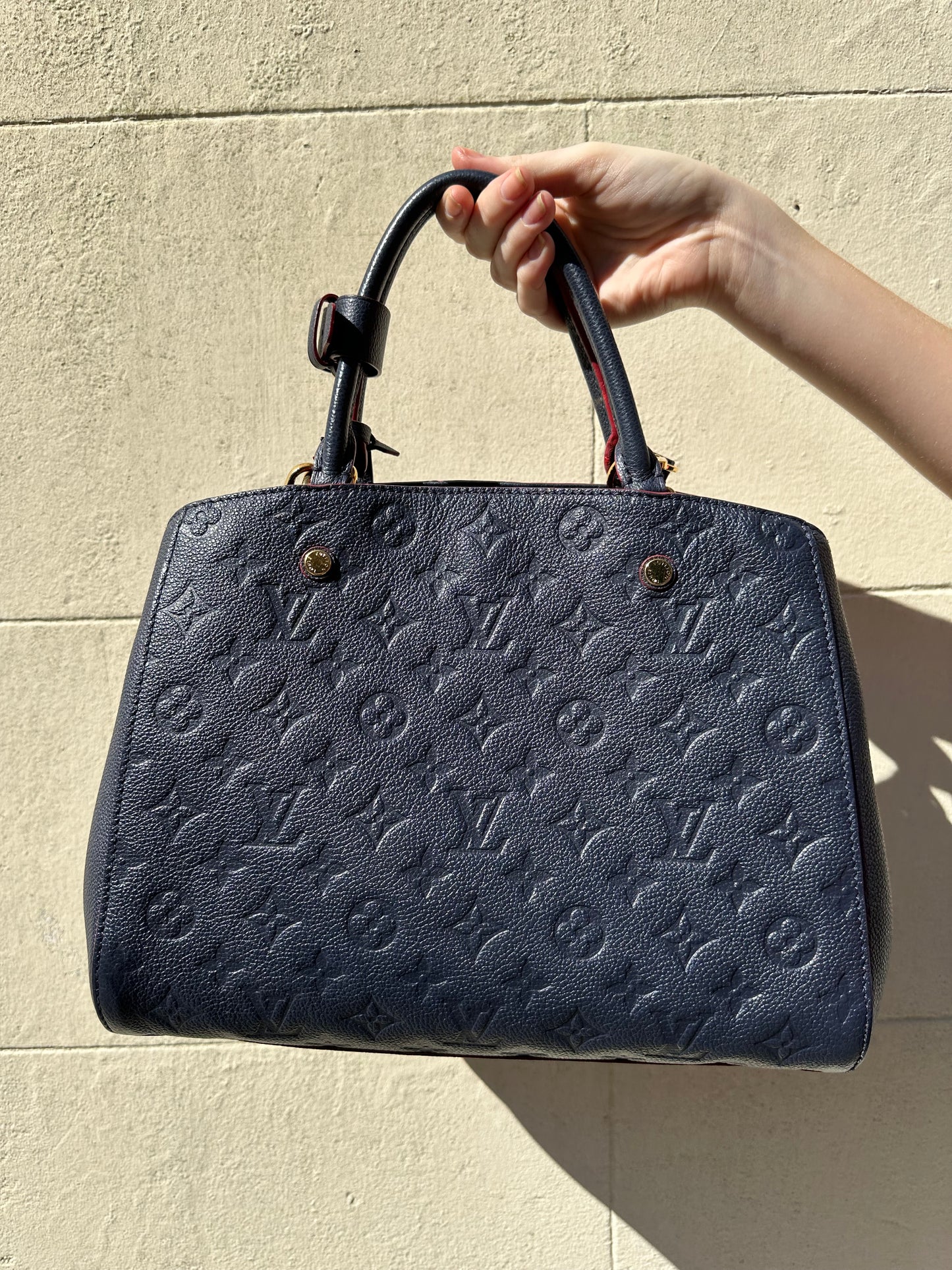 Louis Vuitton Montaigne BB Empreinte Navy Bag