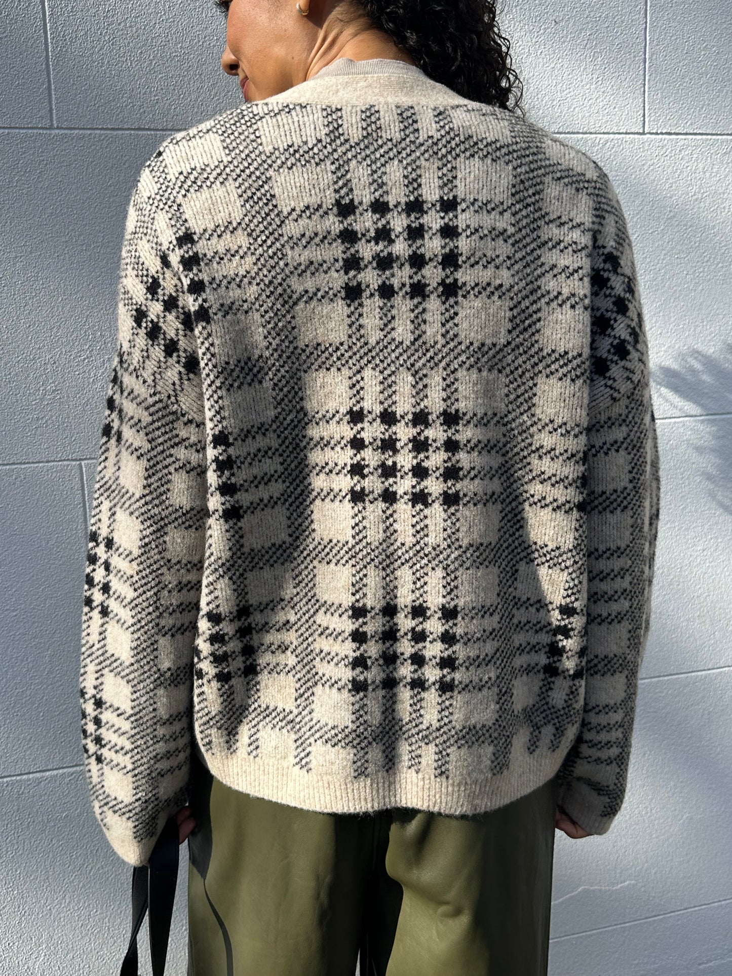 Rails Black Check Cardigan Size M