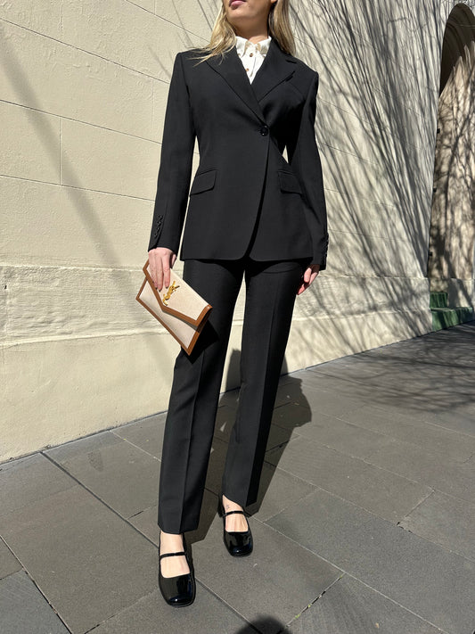 Burberry Black Pant Suit Size 6