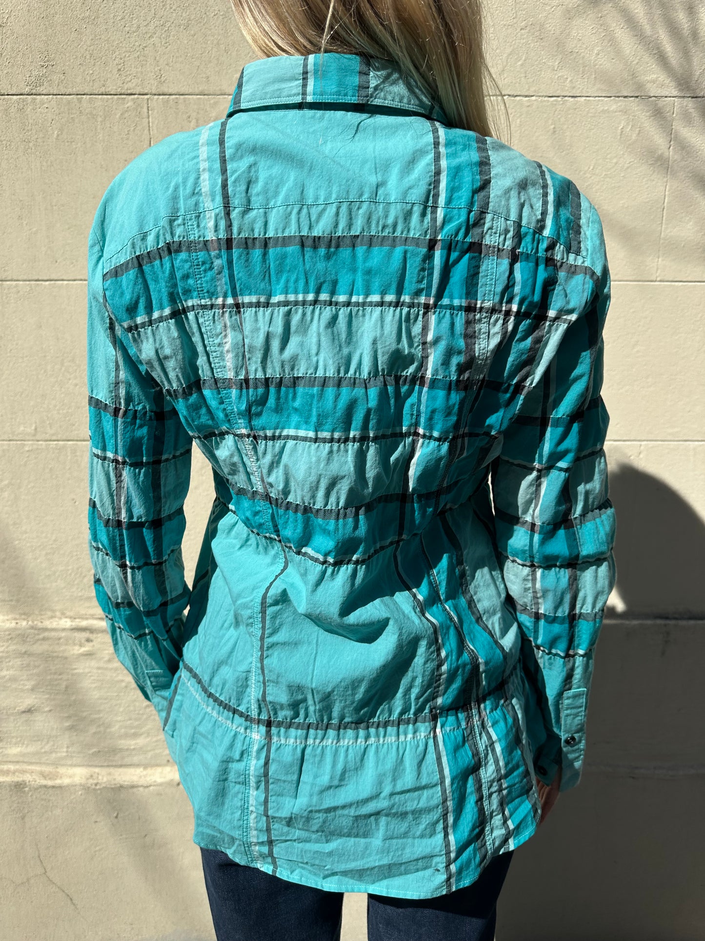 Burberry Blue Check Shirt Size M