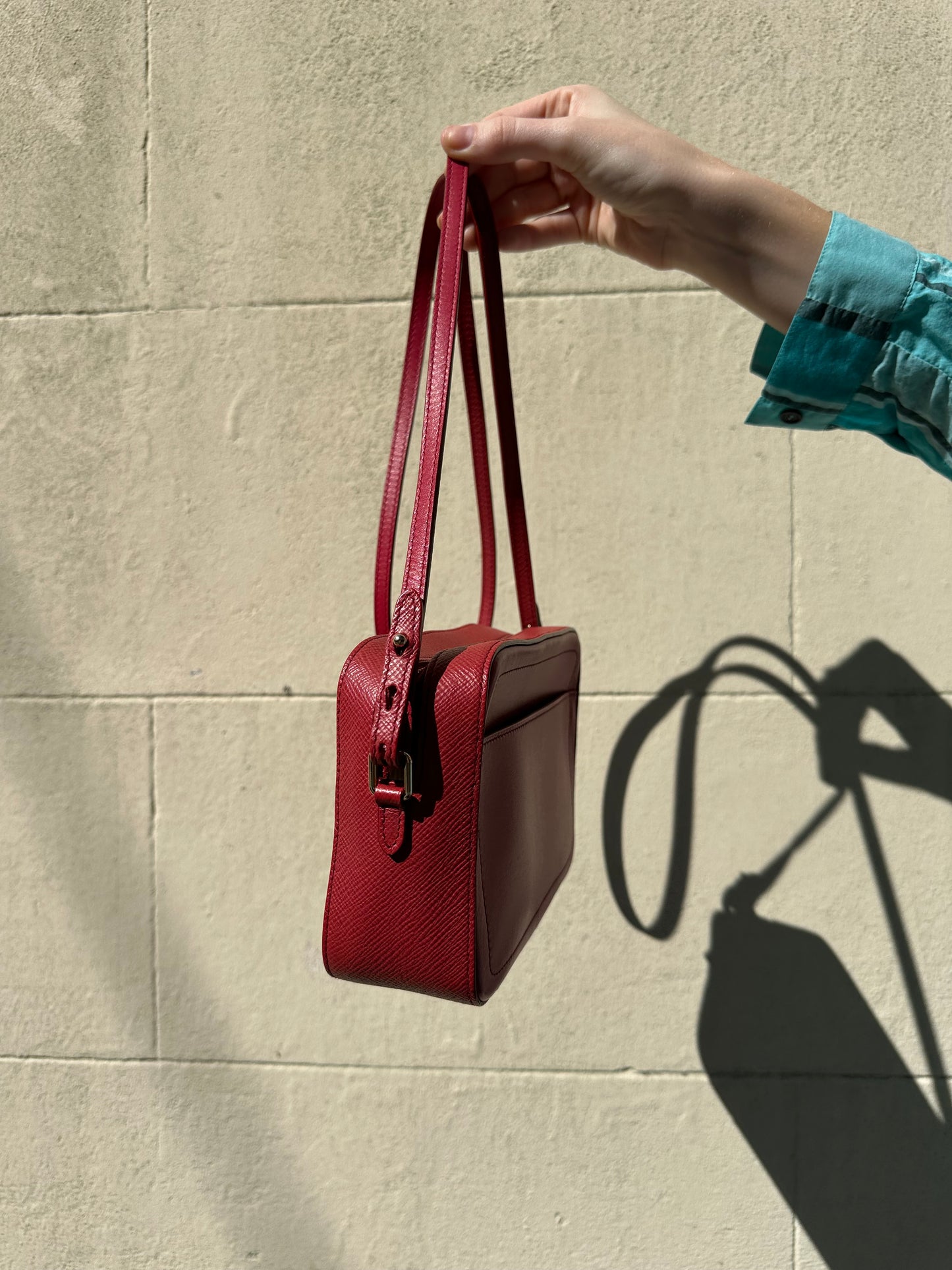 Smythson Red Camera Bag
