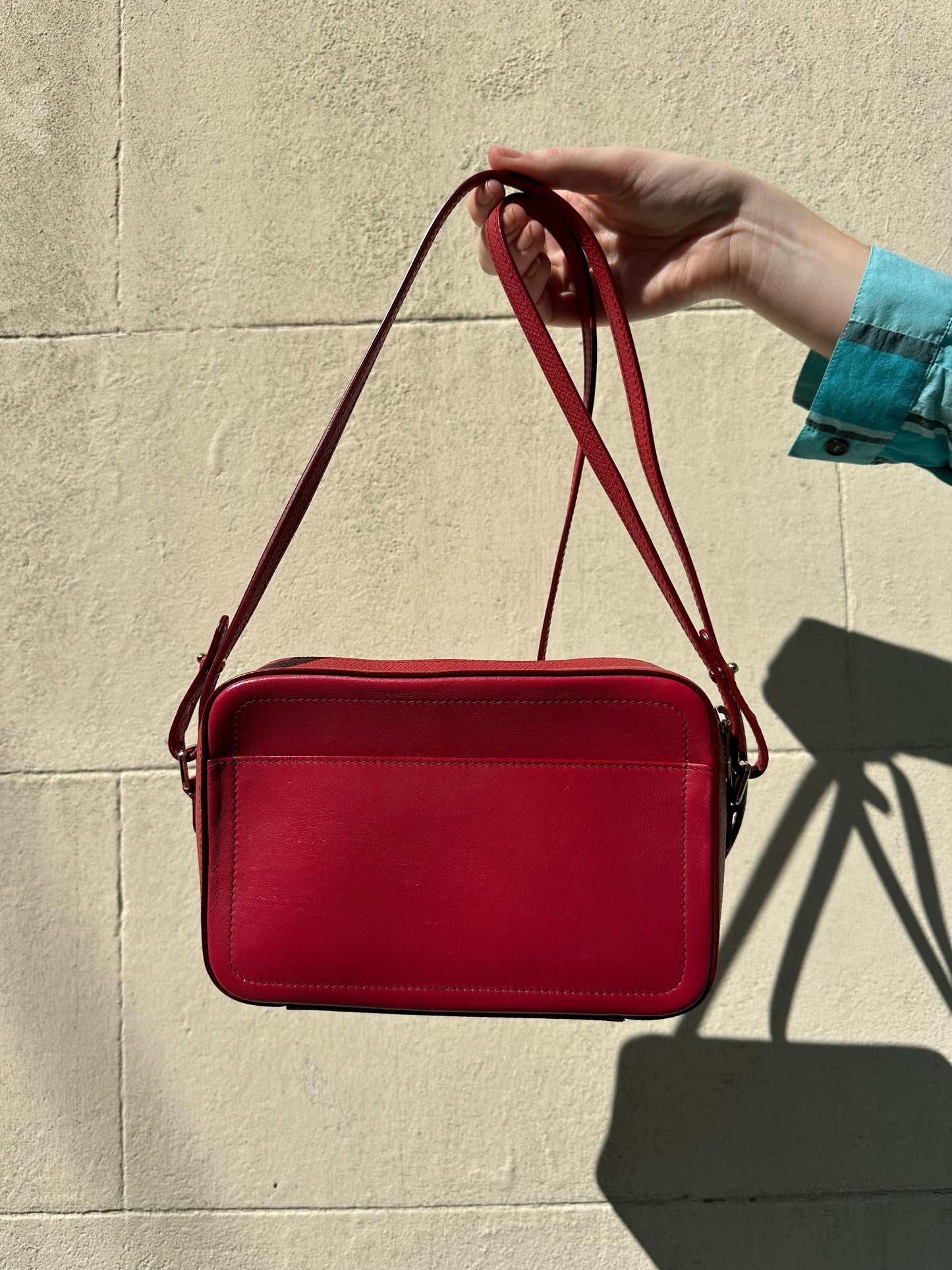 Smythson Red Camera Bag
