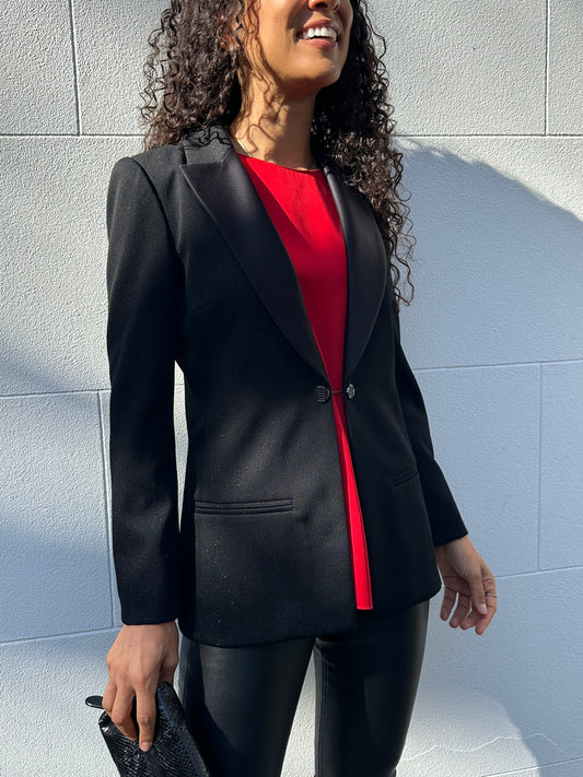 Chanel Black Lurex Jacket Size 38