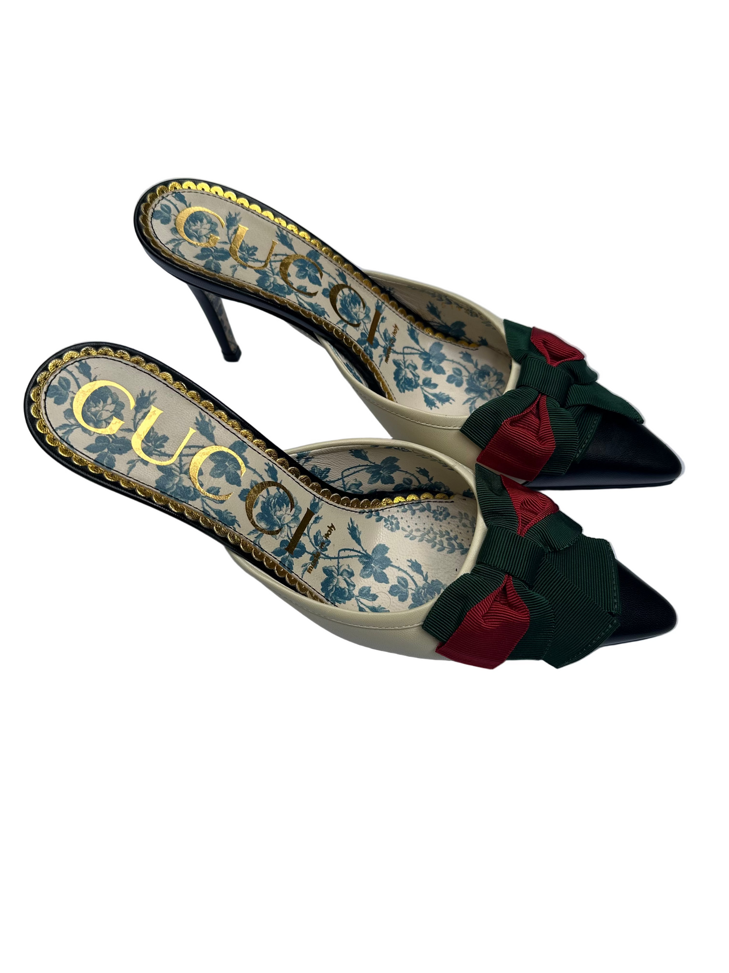 Gucci Kitten Black/White Mules Size 37.5