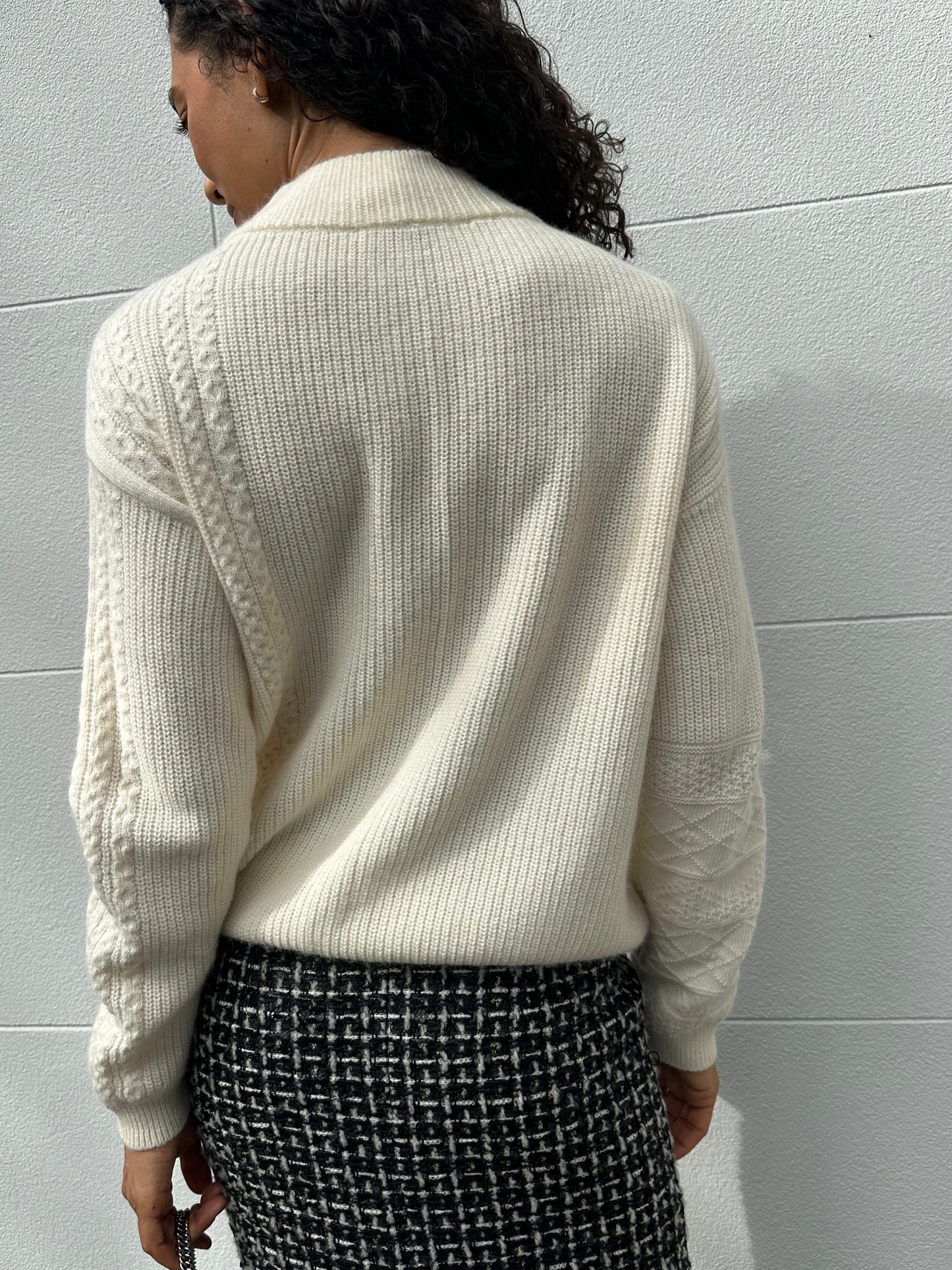 High Cream Cable Knit Size S/M