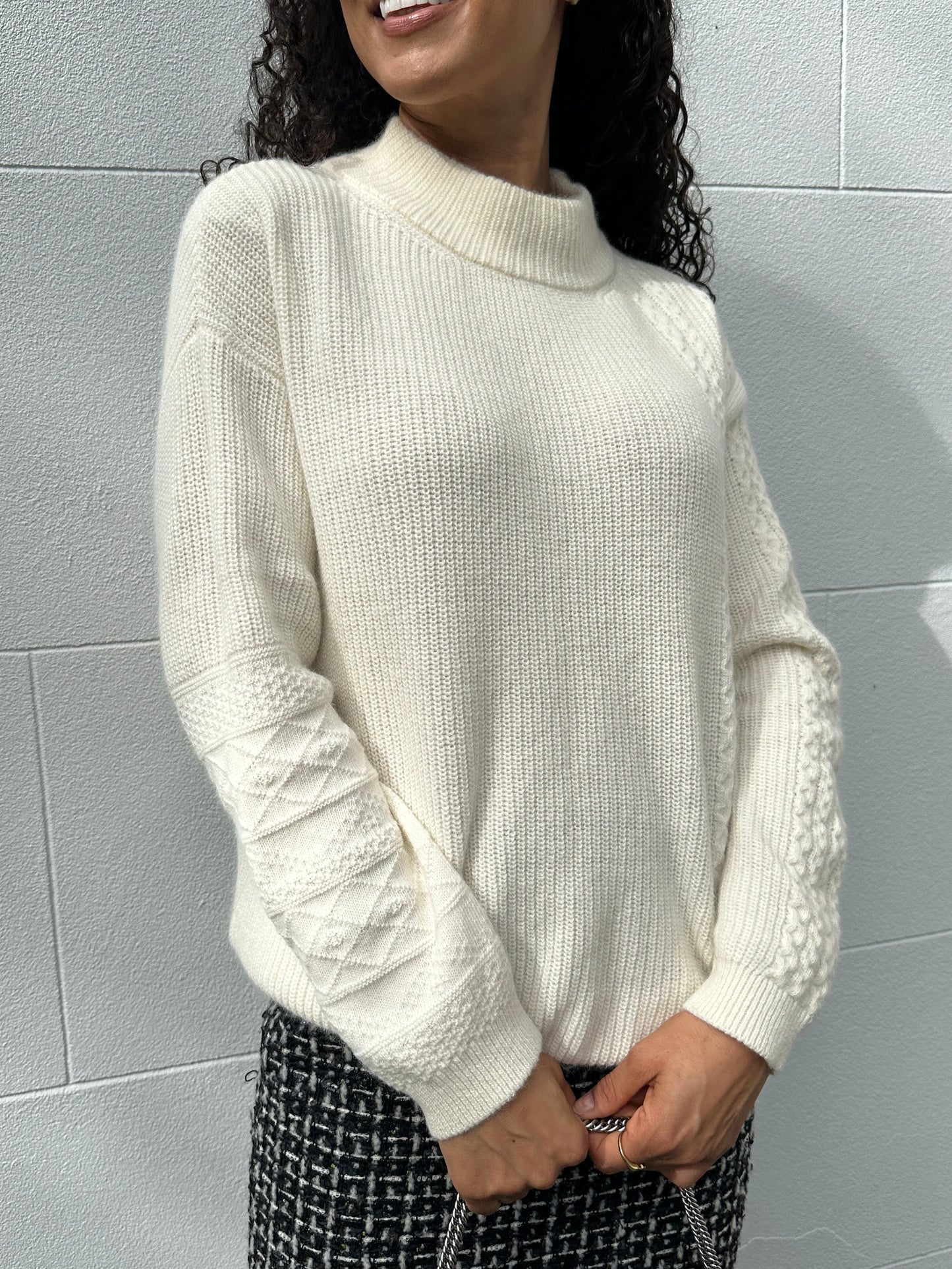High Cream Cable Knit Size S/M