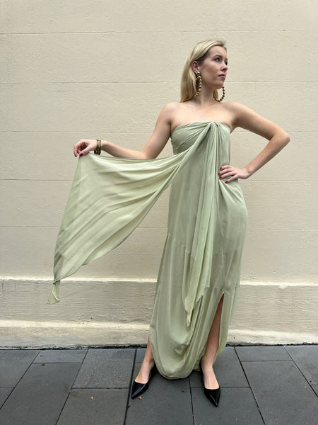 Jacquemus Mint Green Strapless Dress Size 36