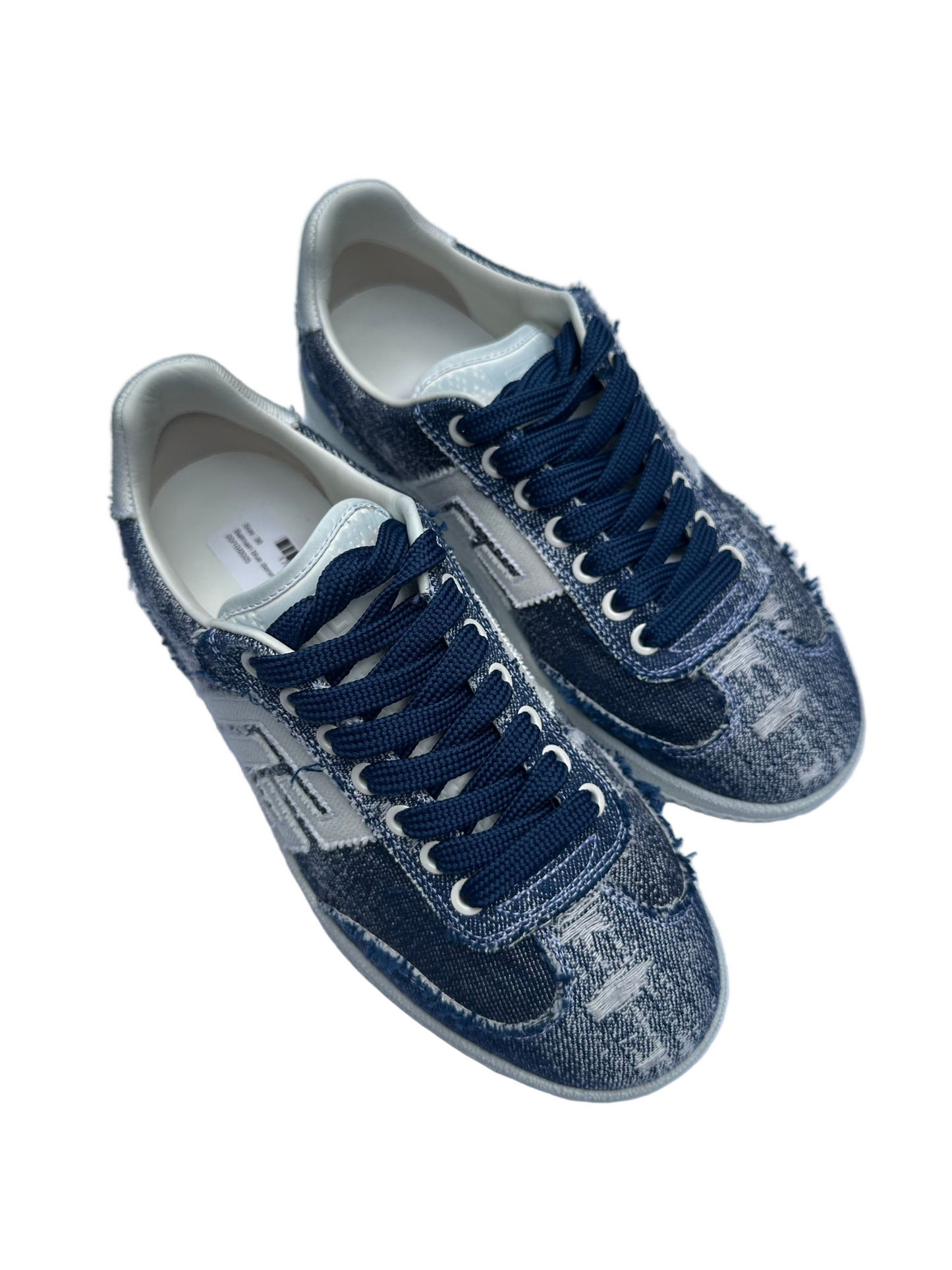 Balmain Blue Denim Sneakers Size 38