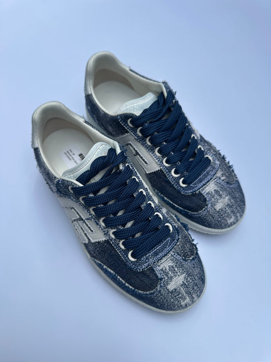Balmain Blue Denim Sneakers Size 38