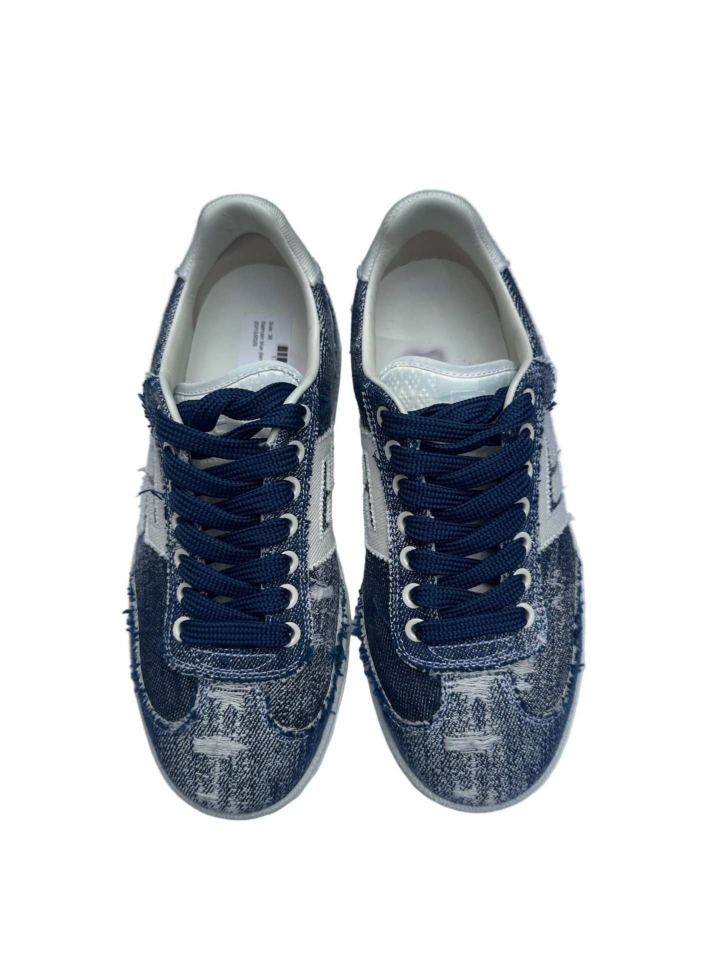 Balmain Blue Denim Sneakers Size 38
