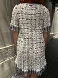 Chanel Lesage Black White Dress Size 42