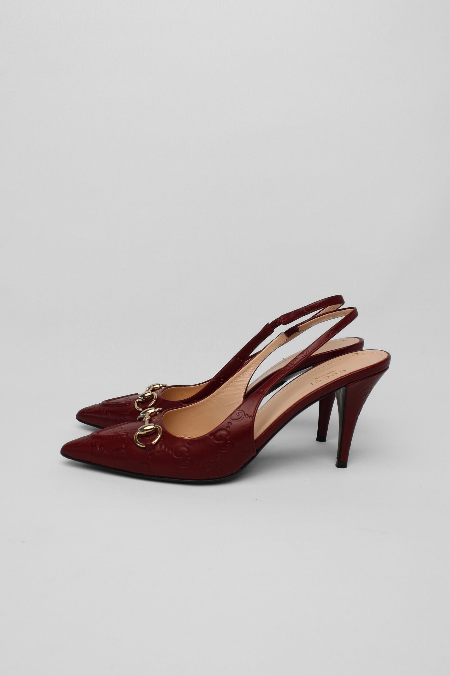 Gucci Horsebit Burgundy Slingbacks Size 39