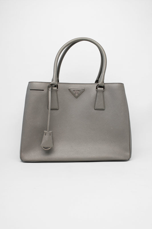 Prada Grey Saffiano Tote Bag