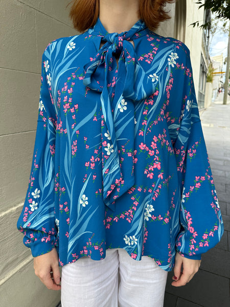 Balenciaga Blue Floral Shirt Size 38