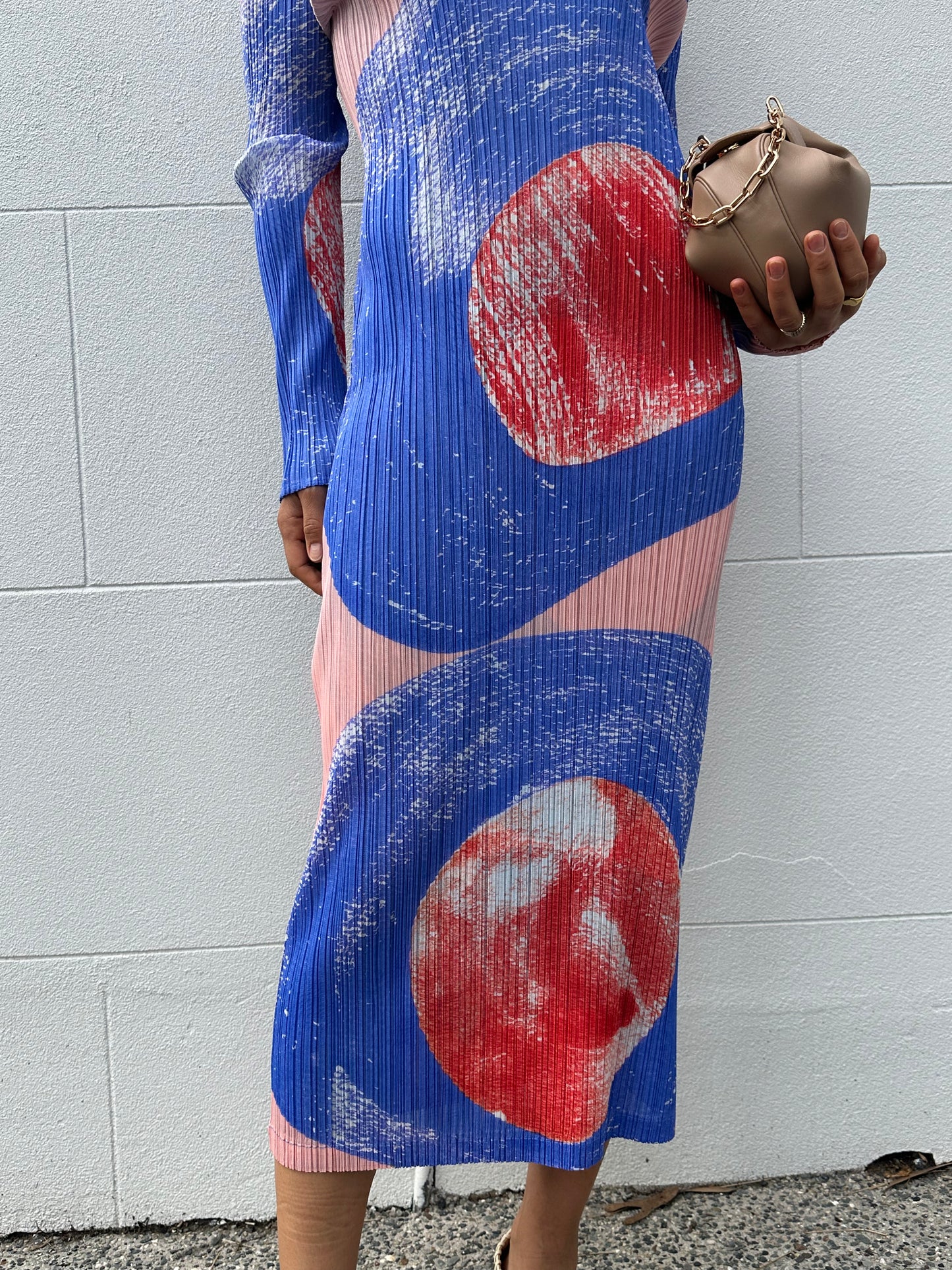 Pleats Please Red/Blue Dress Size M/L