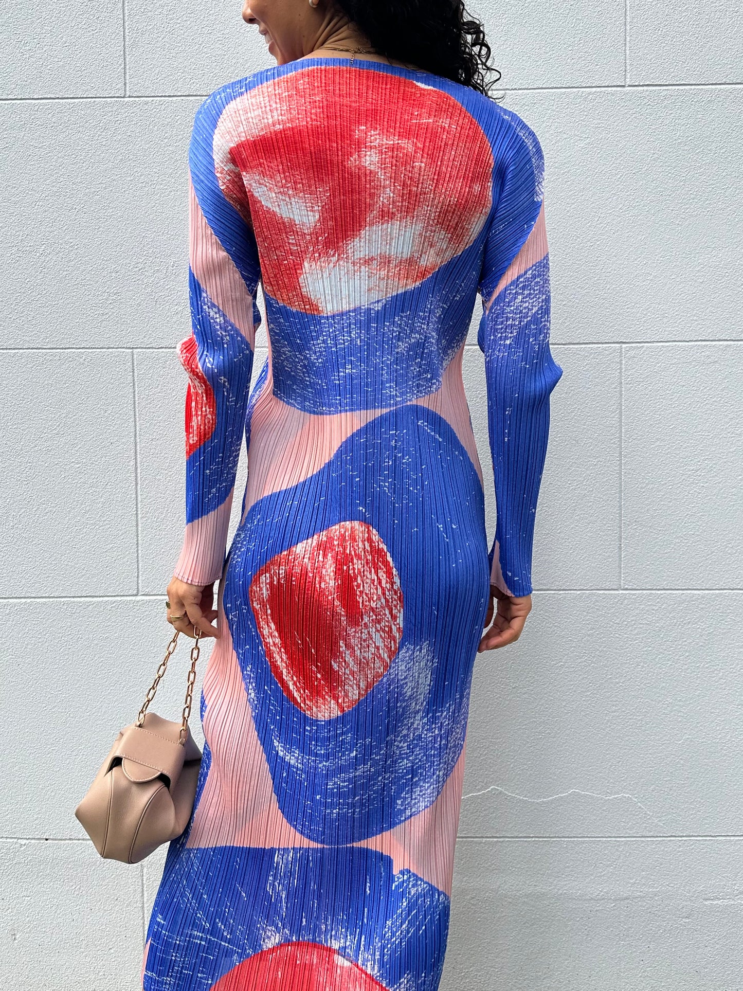 Pleats Please Red/Blue Dress Size M/L