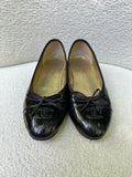 Chanel Black Patent Ballet Flats Size 40