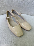 Aeyde Cream Patent Flats Size 39