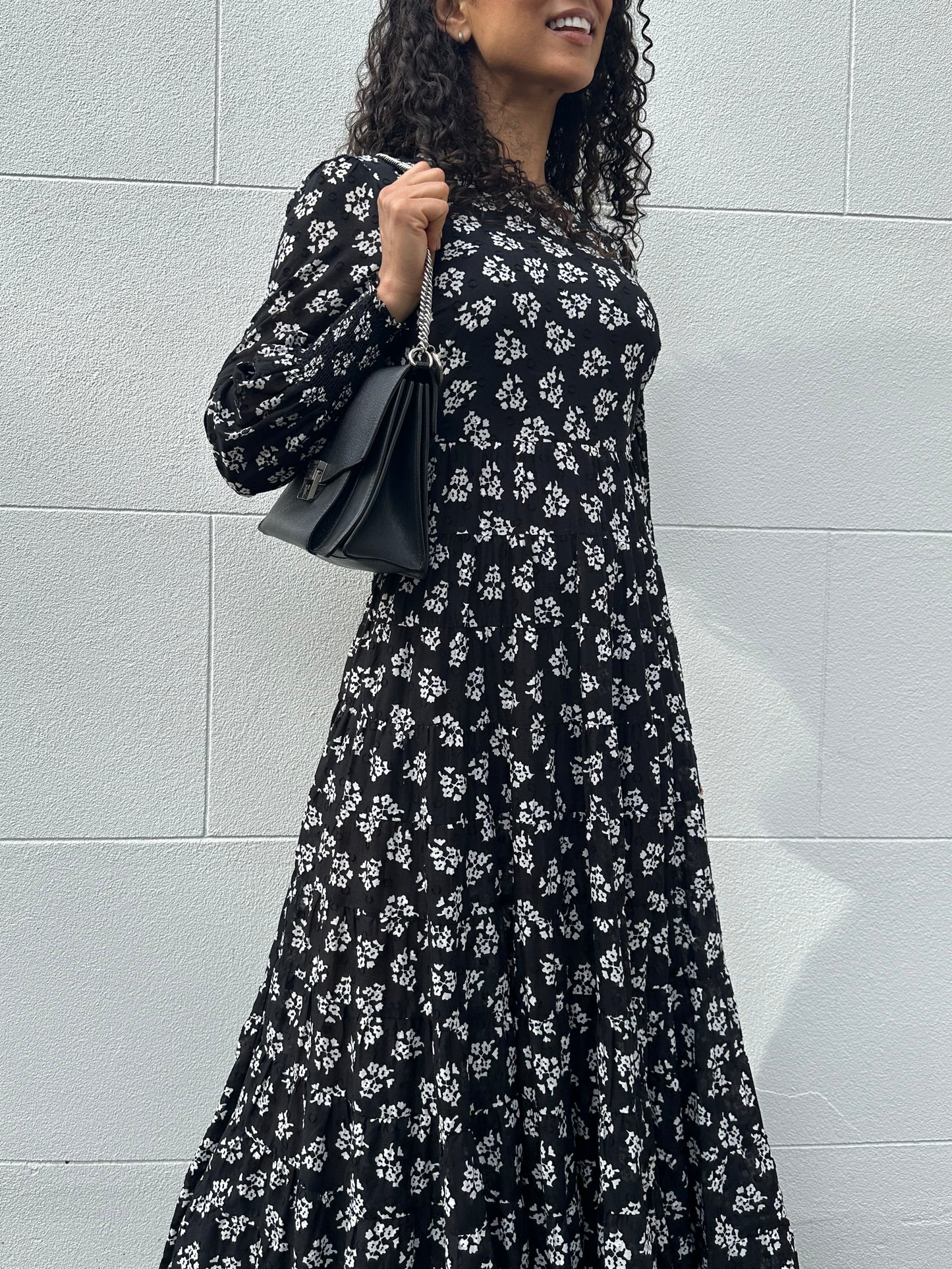 Rixo Black/White Print Dress Size XXS