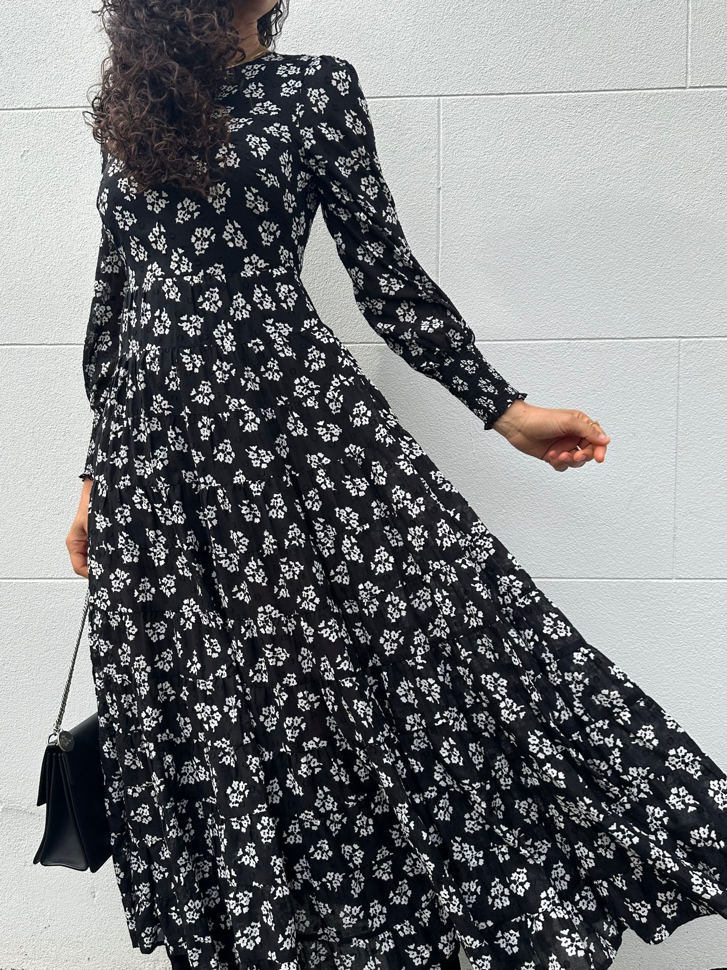 Rixo Black/White Print Dress Size XXS