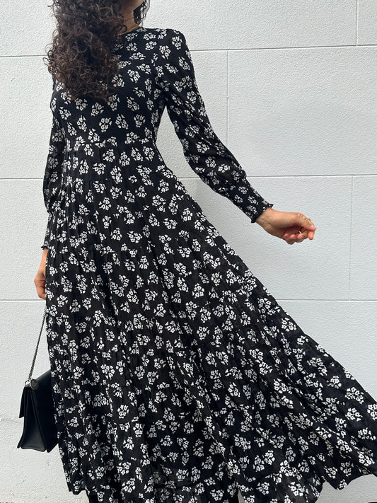 Rixo Black/White Print Dress Size XXS