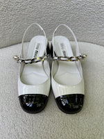 Miu Miu Black White Maryjane Shoes Size 34.5