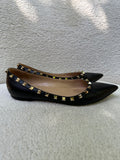 Valentino Rockstud Black Flats Size 39