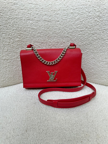 Louis Vuitton Lockme Leather Red Handbag