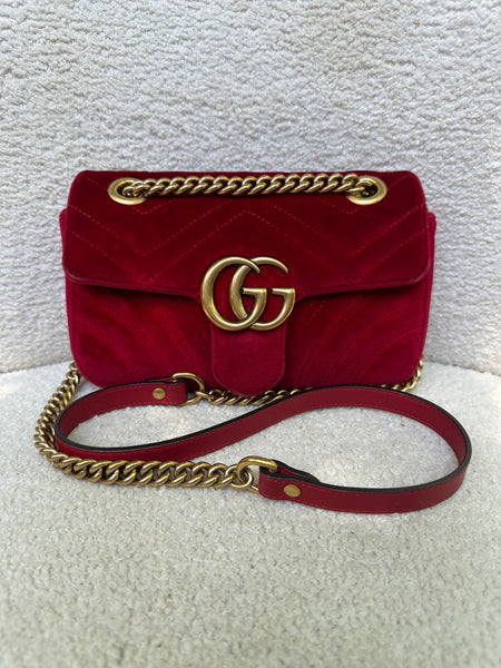 Gucci Cerise Marmont Velvet Bag