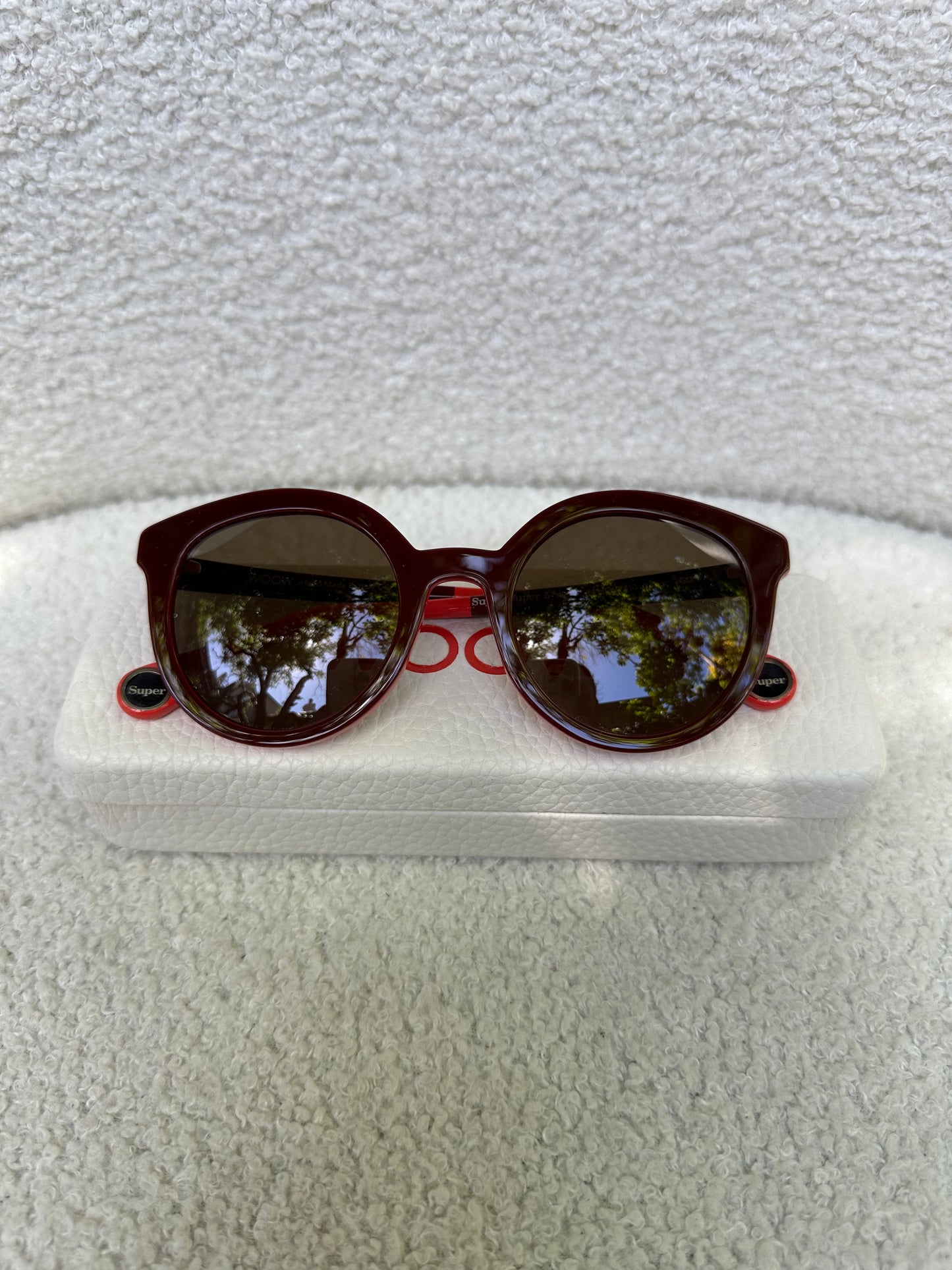 Woow Burgundy Round Sunglasses