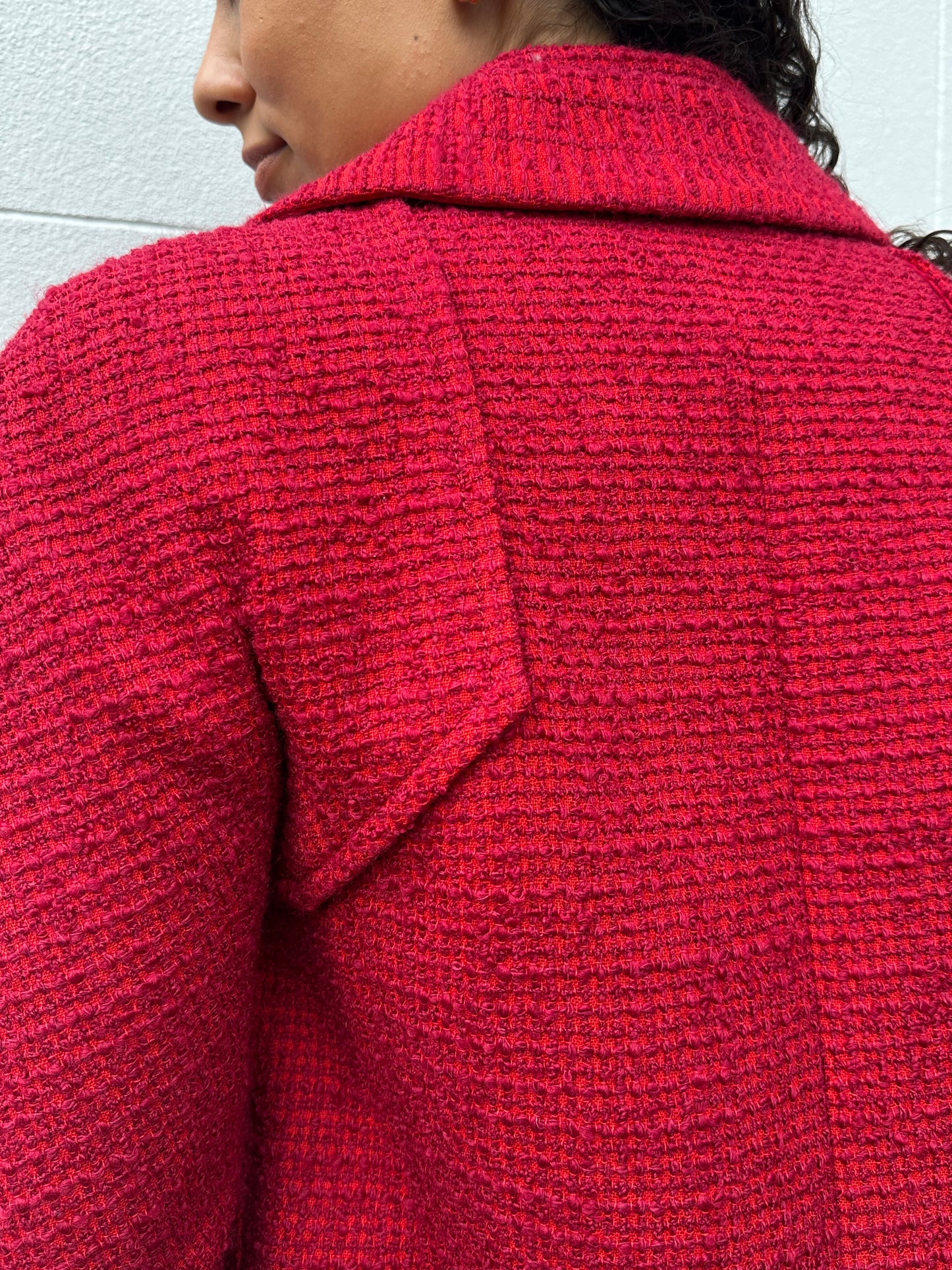 Chanel Tweed Red Jacket Size 34