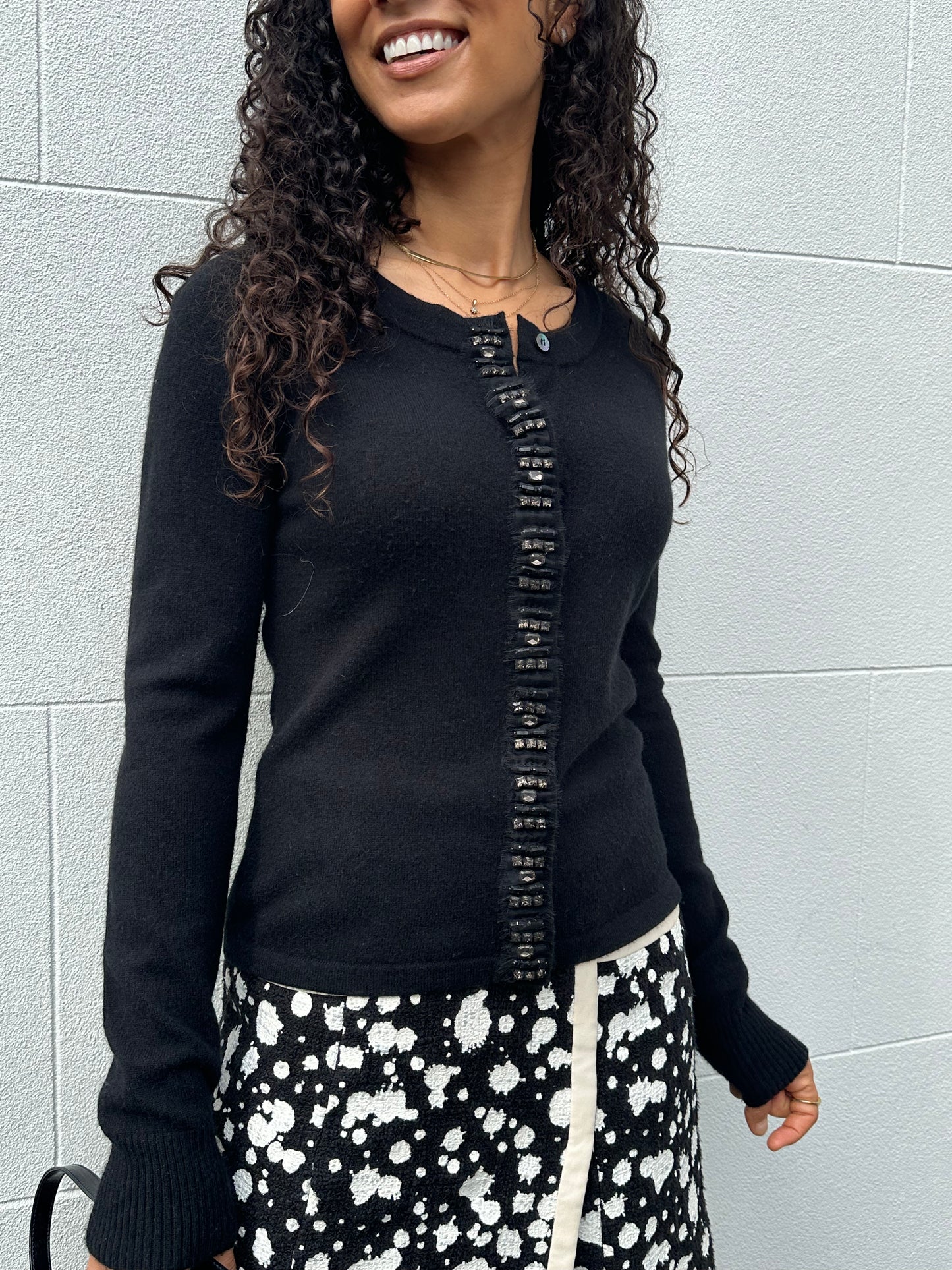Max Mara Black Jewel Cardigan Size M