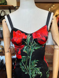 Dolce & Gabbana Red Rose Corset Dress Size 38