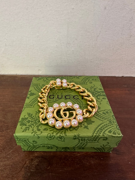 Gucci Gold Plated Pearl Bracelet