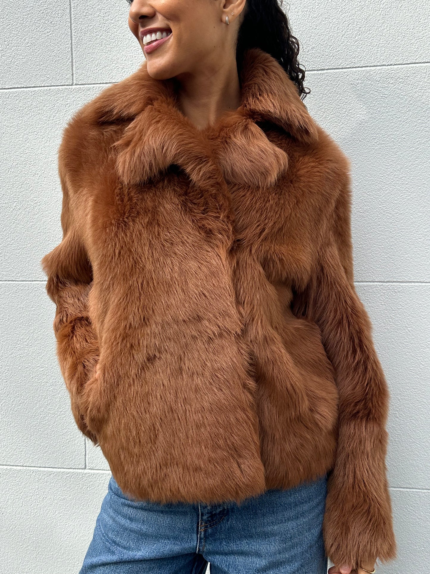 Scanlan Theodore Tan Sheep Skin Jacket Size OS