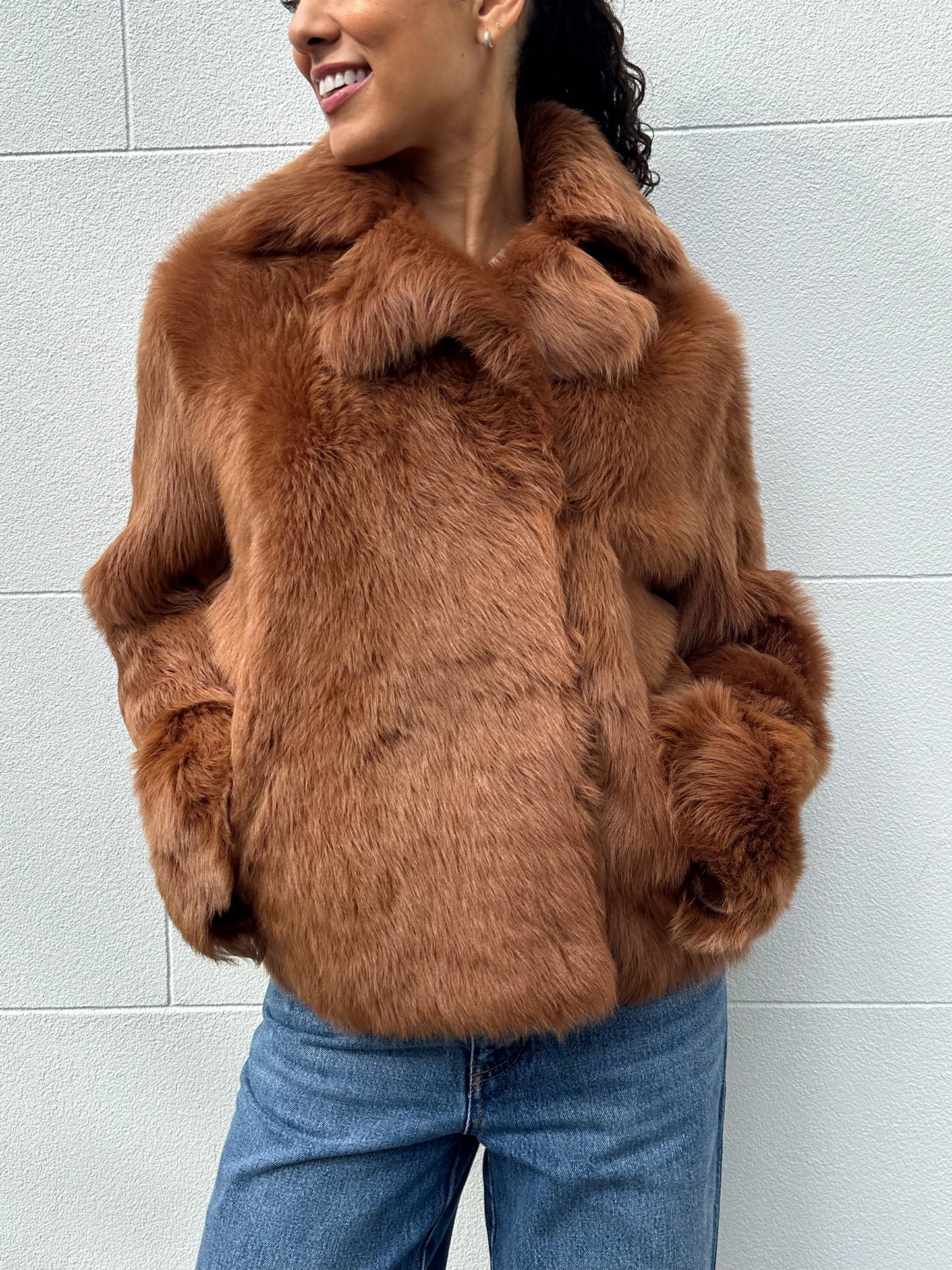 Scanlan Theodore Tan Sheep Skin Jacket Size OS