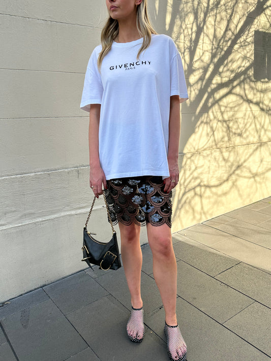 Givenchy Paris Logo White T Shirt Size M