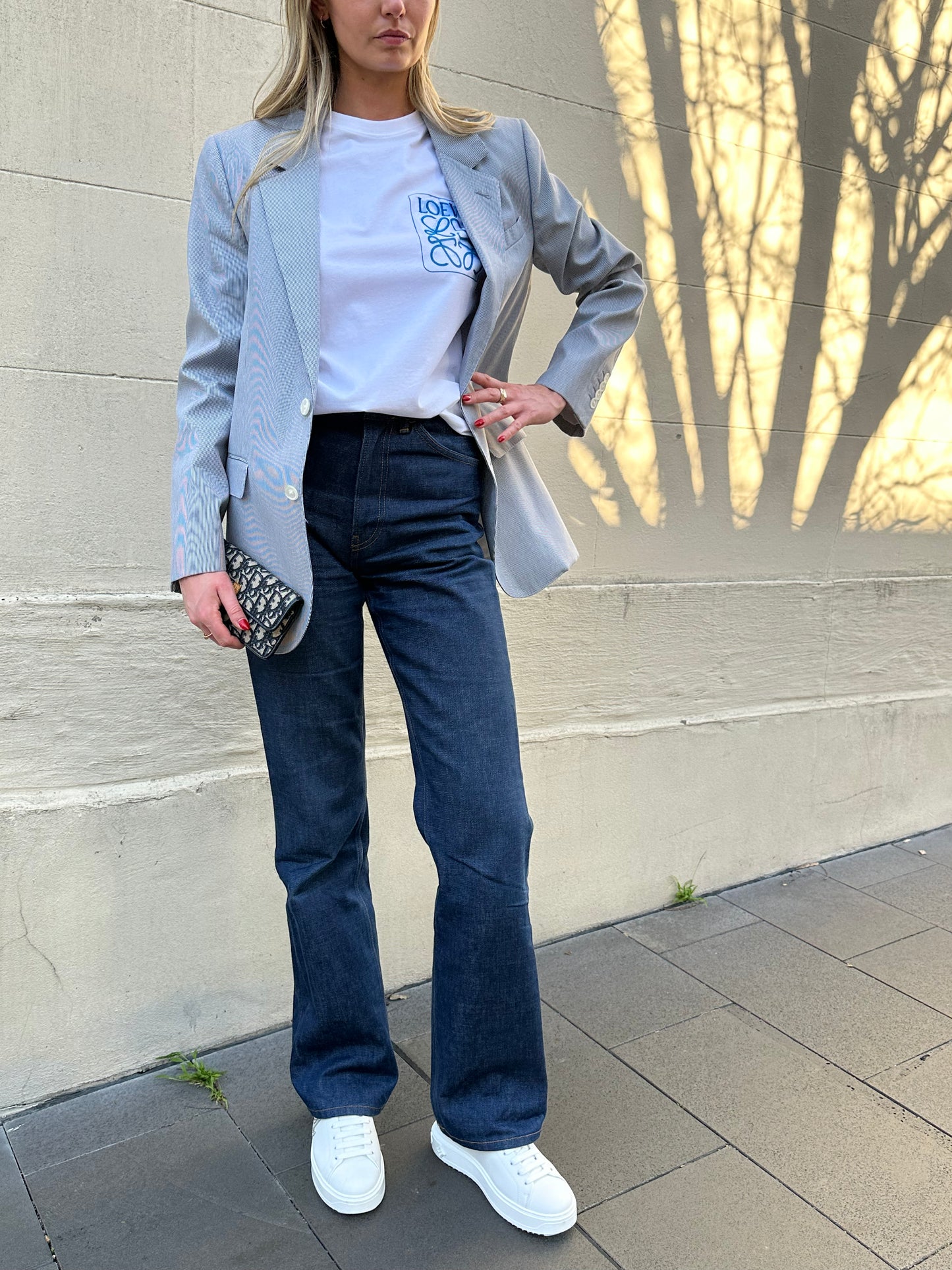 Celine Blue and White Stripe Jacket Size 38