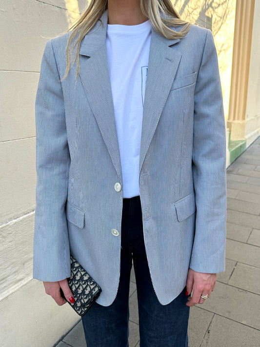 Celine Blue and White Stripe Jacket Size 38