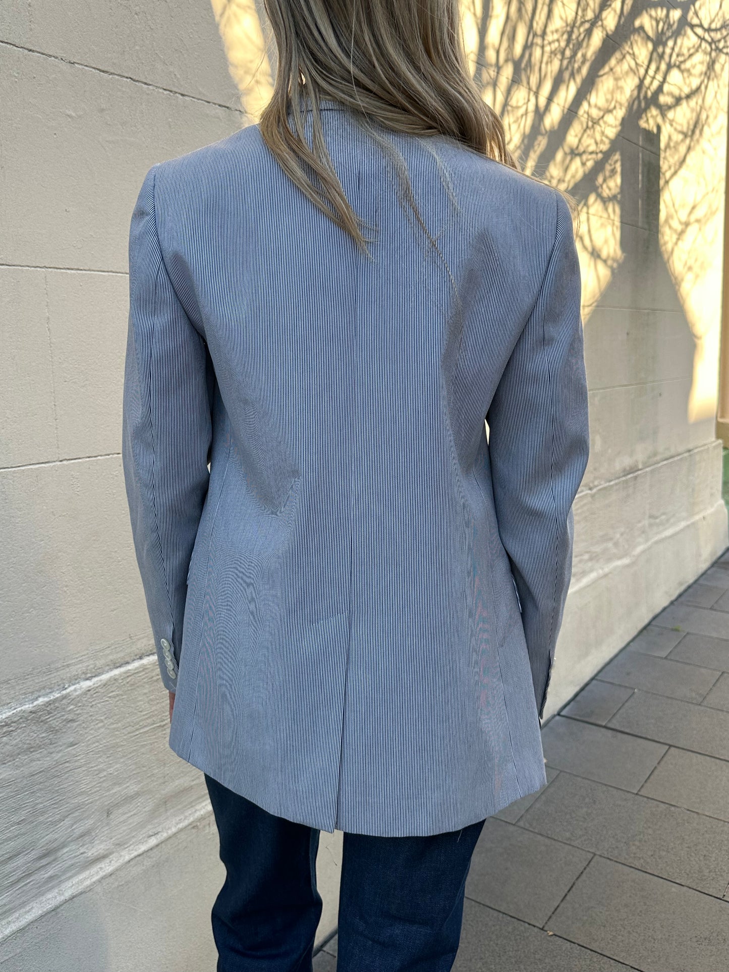 Celine Blue and White Stripe Jacket Size 38