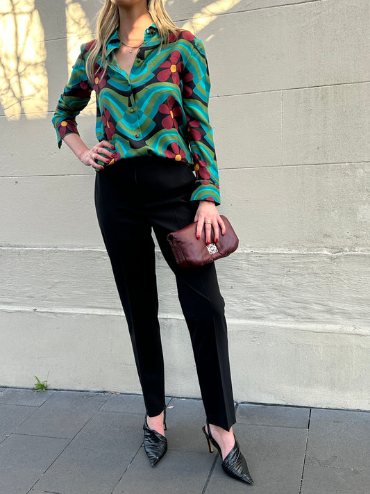 La Double J Multi Silk Shirt   Size XS