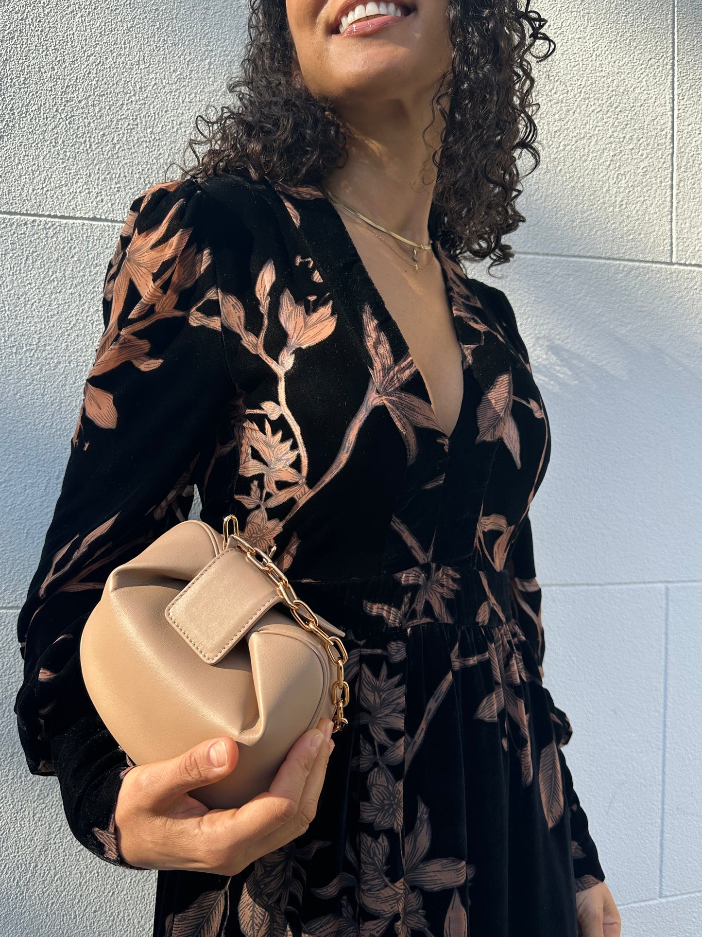 OUD Brown/Black Floral Long Dress Size S