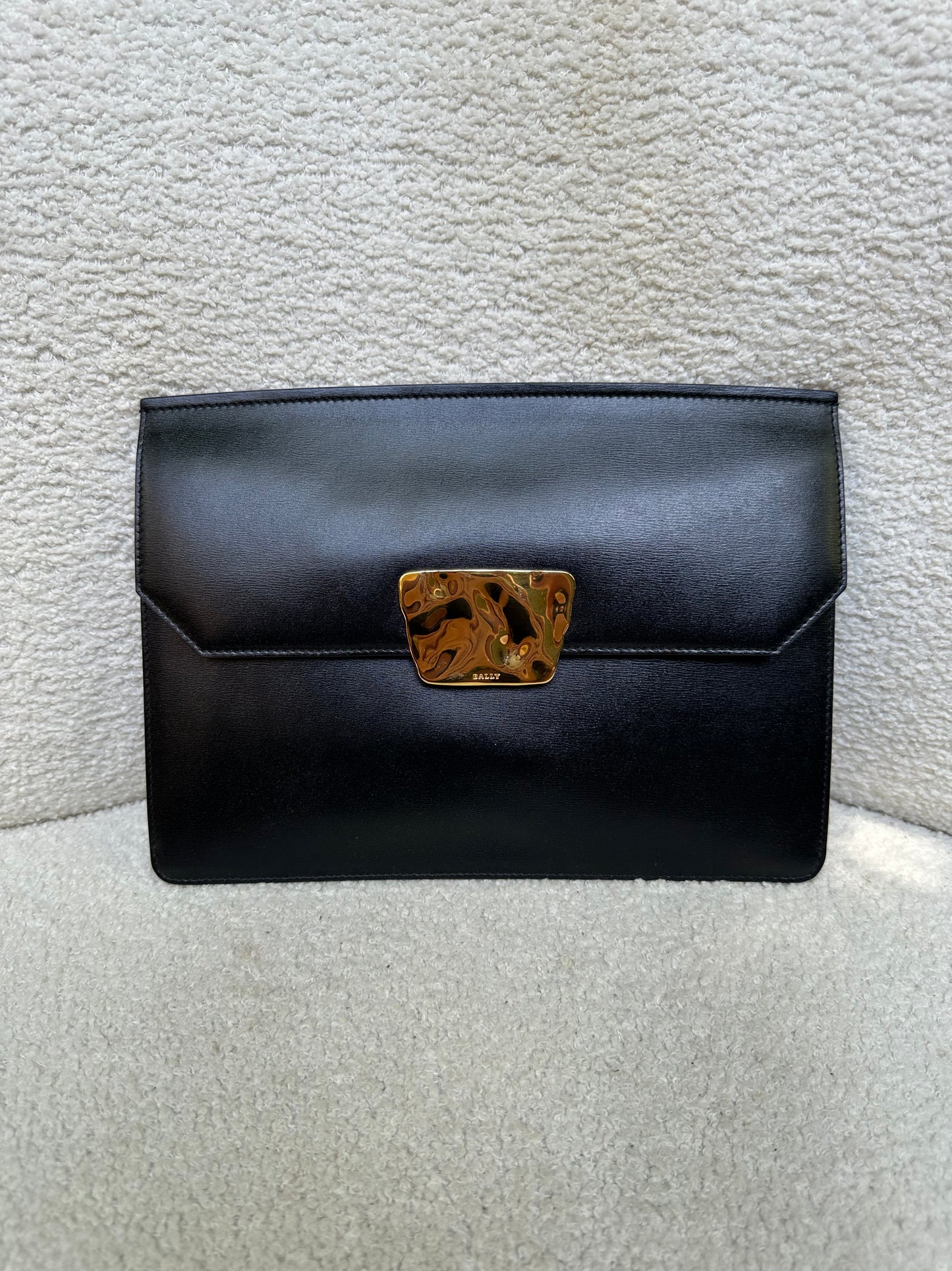 Bally Black Leather Clutch Bag