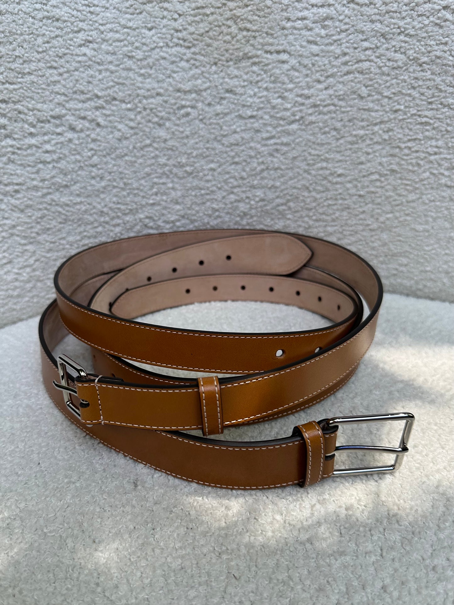 Alexander McQueen Tan Double Belt Size 100