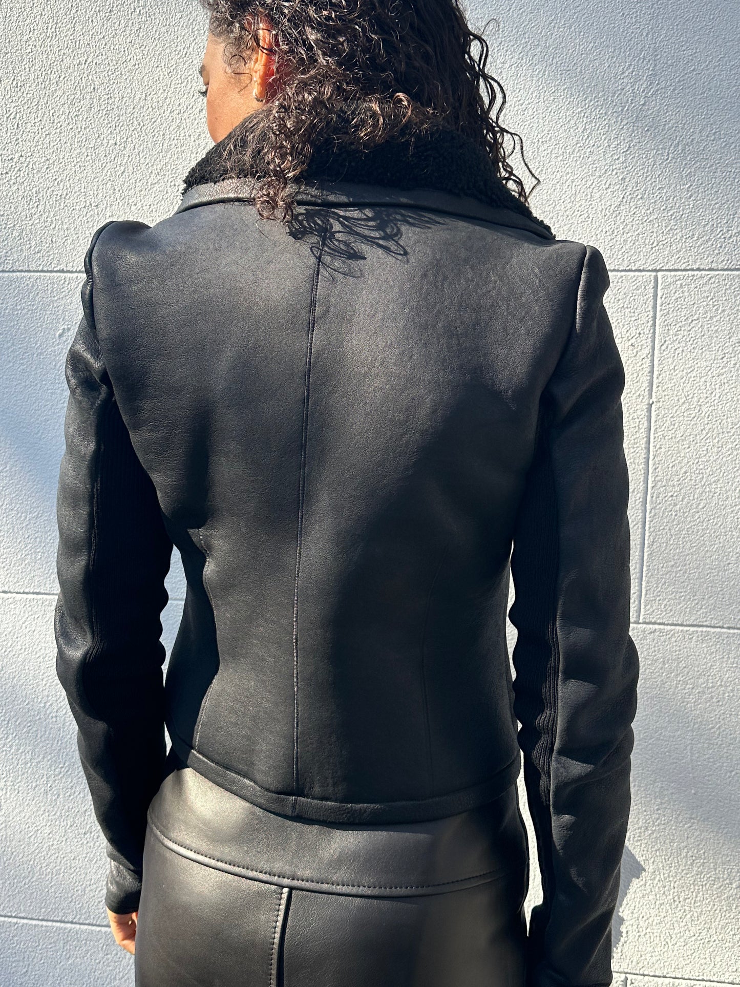 Rick Owen Black Shearling Jacket Size 10